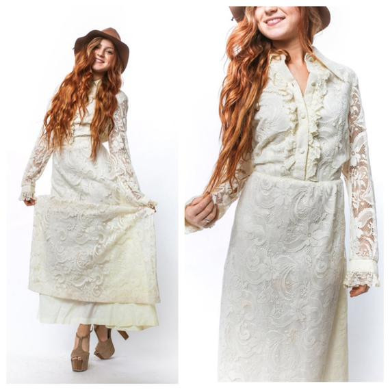 Hochzeitskleid Hippie
 Vintage Kleid HOCHZEITSKLEID Brautkleid HIPPIE