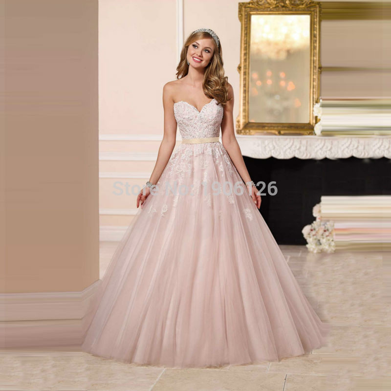 Hochzeitskleid Rosa
 Erröten rosa Prinzessin Hochzeitskleid Spitze Brautkleid