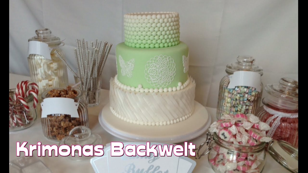 Hochzeitstorte Fondant
 Hochzeitstorte Mintgrün Teil 6 Torte mit Esspapier Wafer