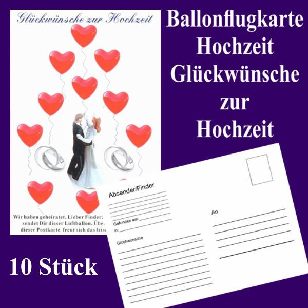 Hochzeitswünsche Karte Texte
 Ballonsupermarkt lineshop Ballonflugkarten Hochzeit