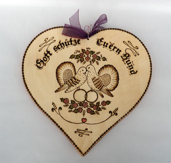 Holz Herz Hochzeit
 Personalisiertes Hochzeitsgeschenk Herz online bestellen