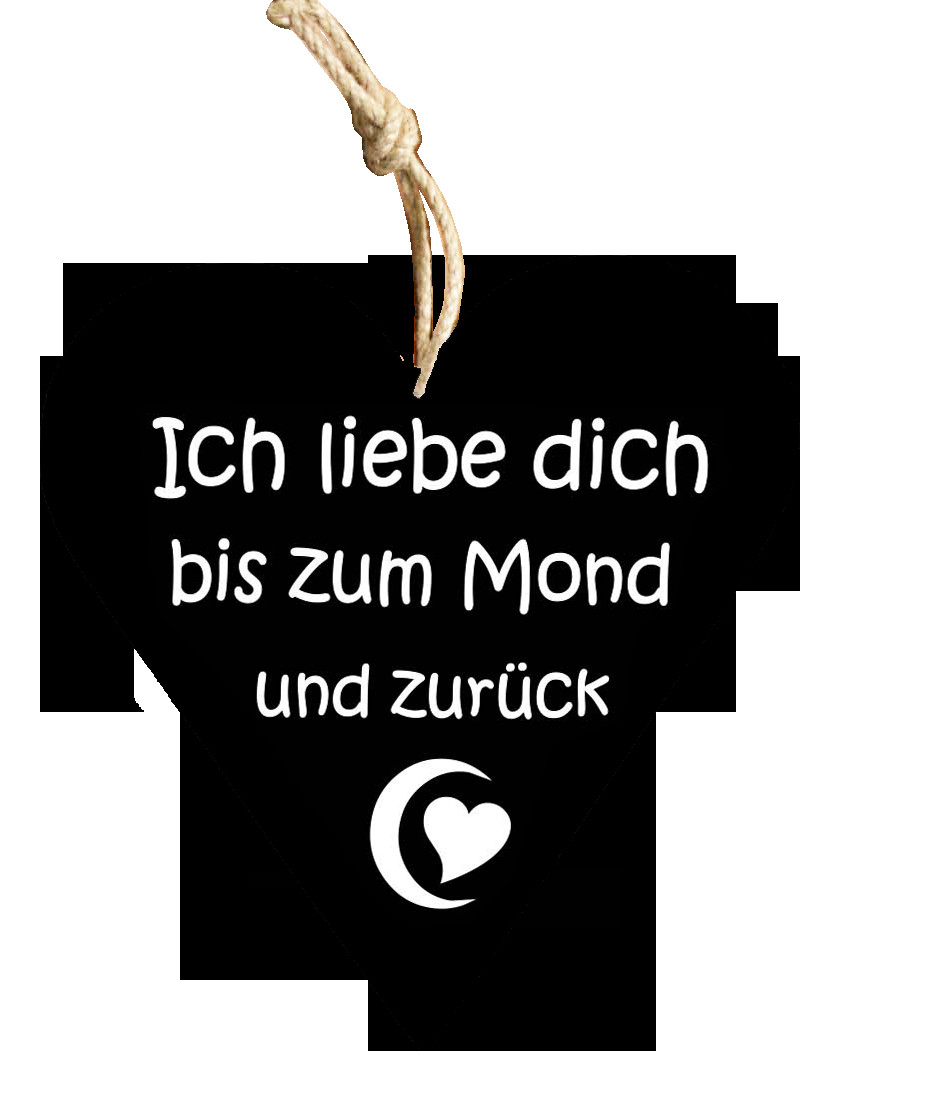 Ich Liebe Dich Geschenke
 Liebe Mond Holzschild Geschenk line Shop Carina