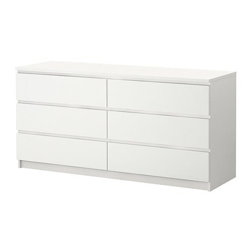 Ikea Kommode Malm
 MALM Kommode mit 6 Schubladen weiß IKEA