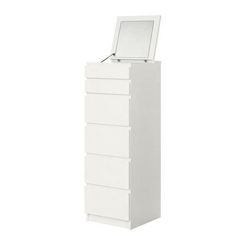 Ikea Kommode Malm
 MALM Kommode 6 skuffer hvid spejl IKEA