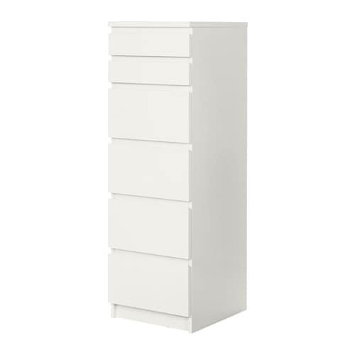 Ikea Kommode Malm
 MALM Kommode mit 6 Schubladen weiß Spiegelglas IKEA