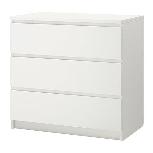 Ikea Kommode Malm
 MALM Kommode mit 3 Schubladen weiß IKEA