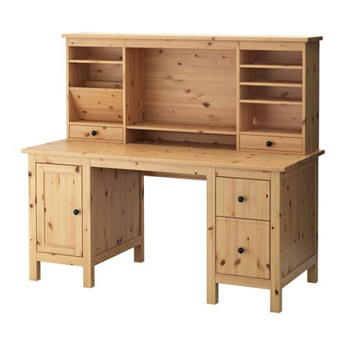 Ikea Schreibtisch
 HEMNES Schreibtisch mit Aufsatz hellbraun IKEA