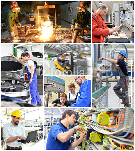 Industrie Und Handwerk
 "Collage mit Berufsfeldern in der Industrie und im