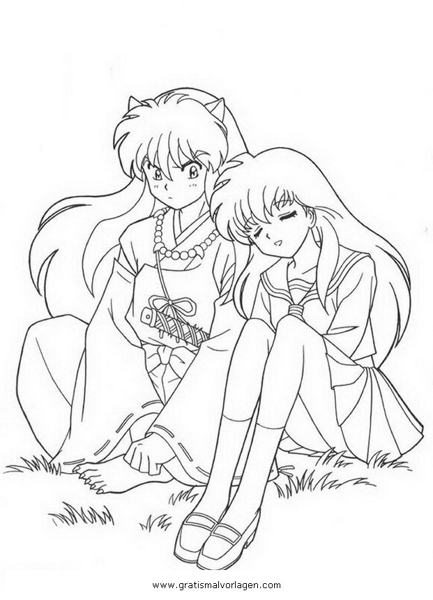 Inuyasha Ausmalbilder
 kagome inuyasha 0 gratis Malvorlage in ic