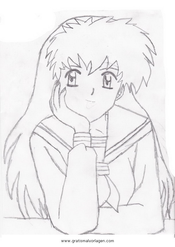 Inuyasha Ausmalbilder
 kagome inuyasha 7 gratis Malvorlage in ic