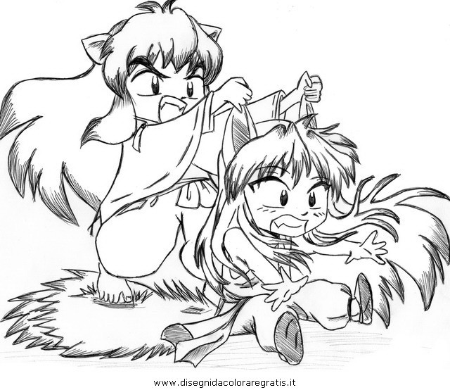 Inuyasha Ausmalbilder
 Disegno inuyasha 40 personaggio cartone animato da colorare