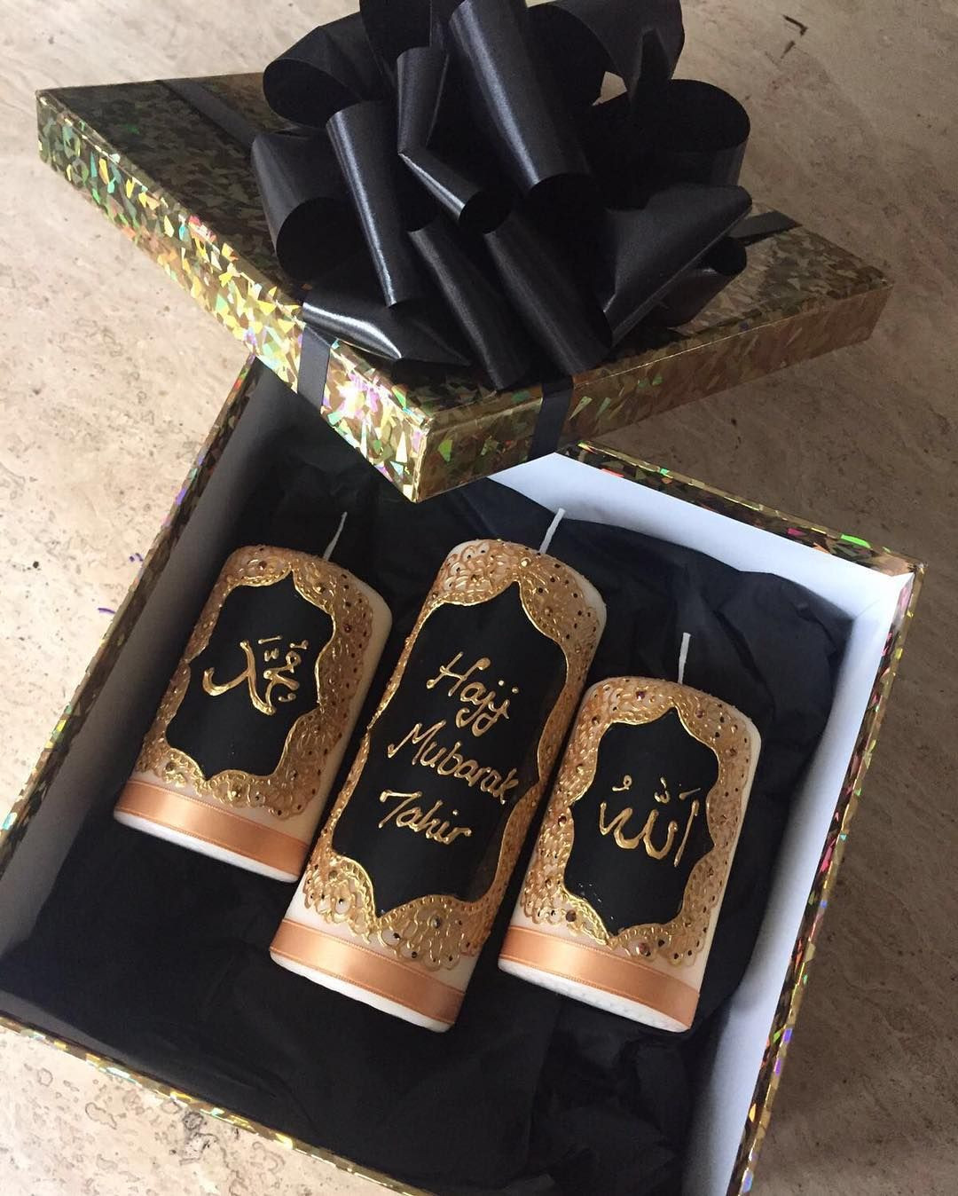 Islamische Geschenke
 Hajj Mubarak candle set Eid Ramadan Pinterest