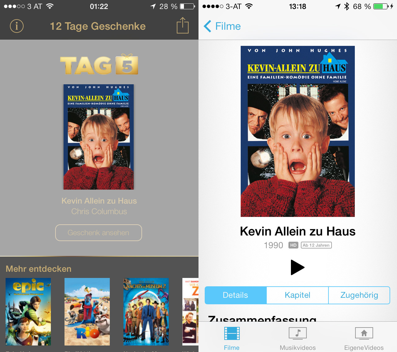 Itunes Geschenke App
 12 Tage Geschenke Tag 05 Kevin Allein zu Haus Hack4Life