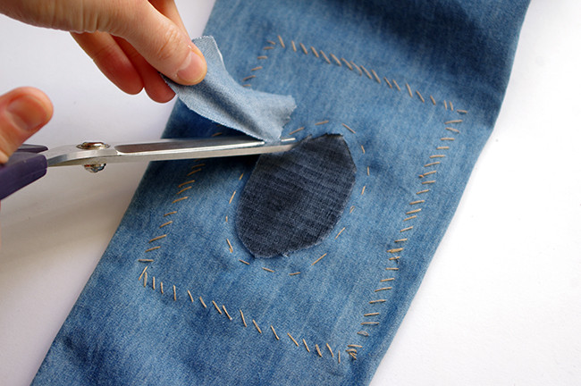 Jeans Used Look Diy
 DIY Denim Shirt in Used Look