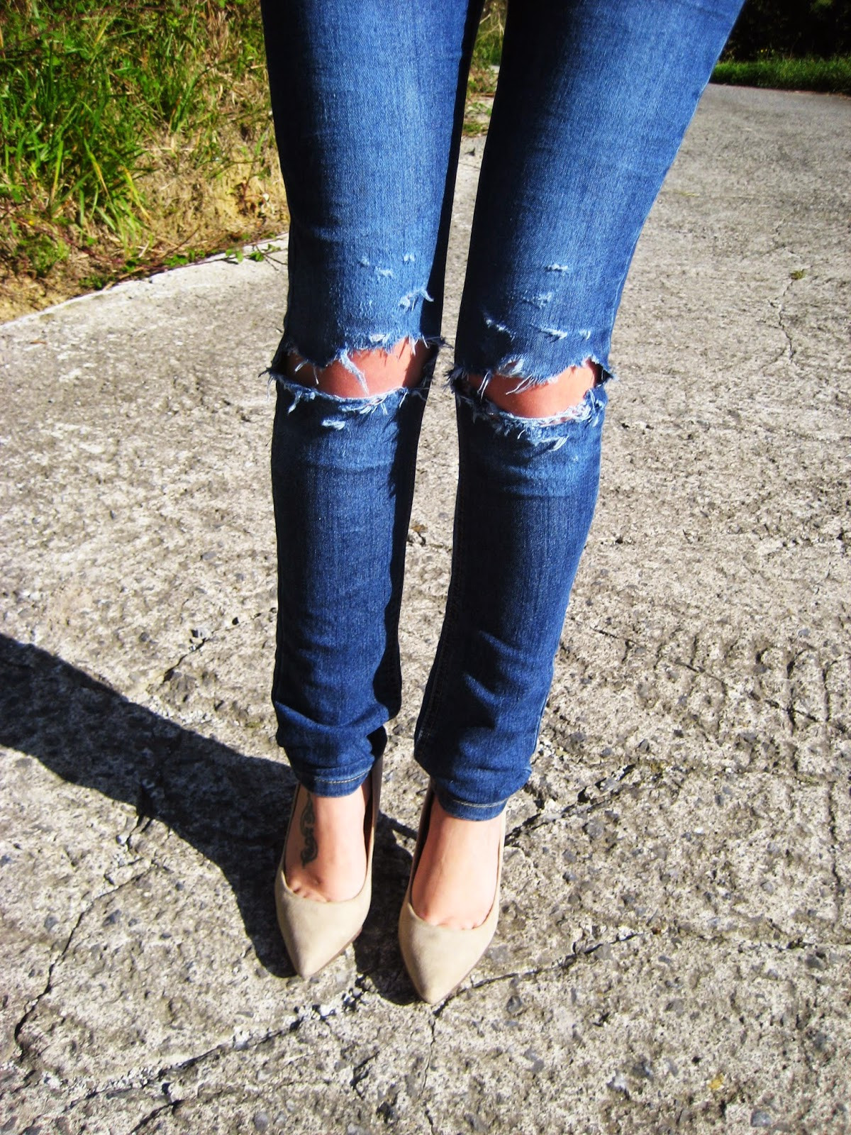 Jeans Used Look Diy
 Look DIY ripped jeans
