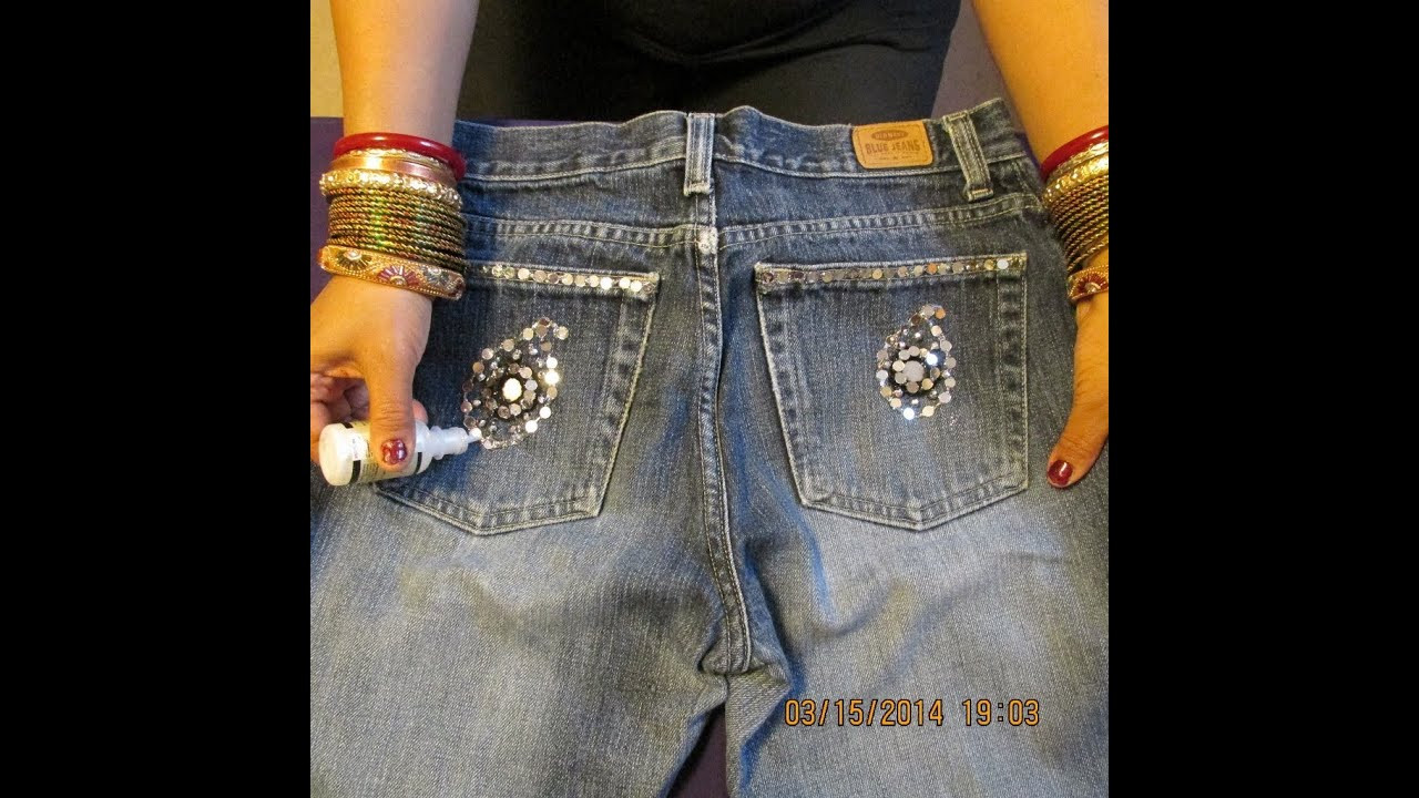 Jeans Used Look Diy
 DIY DECORATE YOUR JEANS WITH MIRRORS AND GIVE IT A