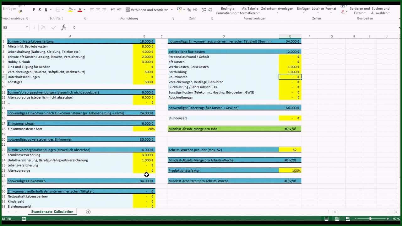 Kalkulation Handwerk
 Excel Vorlagen Handwerk Kalkulation Kostenlos Ungewöhnlich