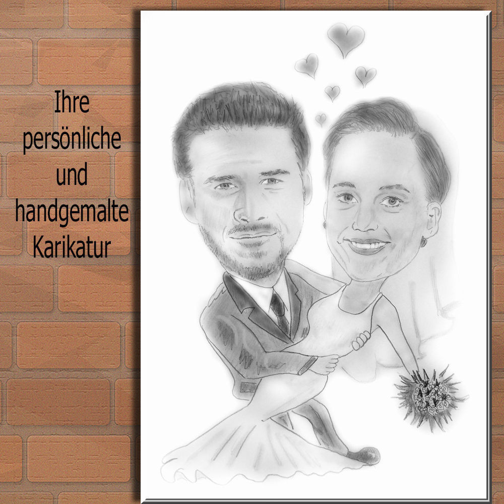 Karikatur Hochzeit
 Geschenk Karikatur Portrait vom Foto Hochzeit Tribut