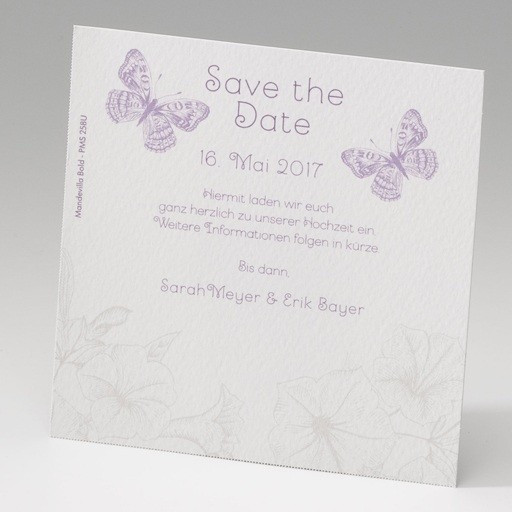 Karte Hochzeit Text
 Save the date Karten zur Hochzeit mit zwei Schmetterlingen