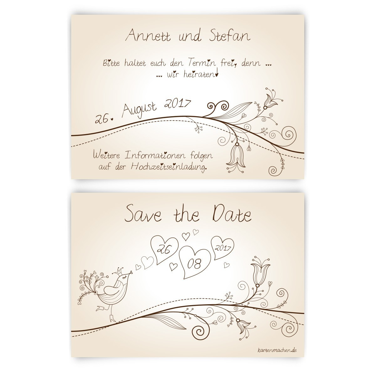 Karte Schreiben Hochzeit
 01 save the date karten zur hochzeit liebesbaum – guten bilder