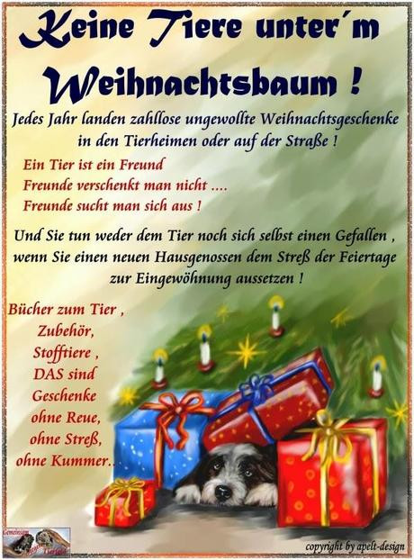 Keine Geschenke Zu Weihnachten
 Keine Tiere zu Weihnachten