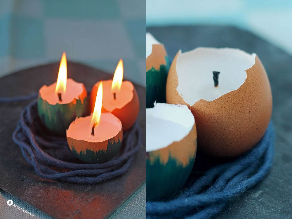 Kerzen Geschenke
 Kerzen in Eierschalen Osterdeko DIY