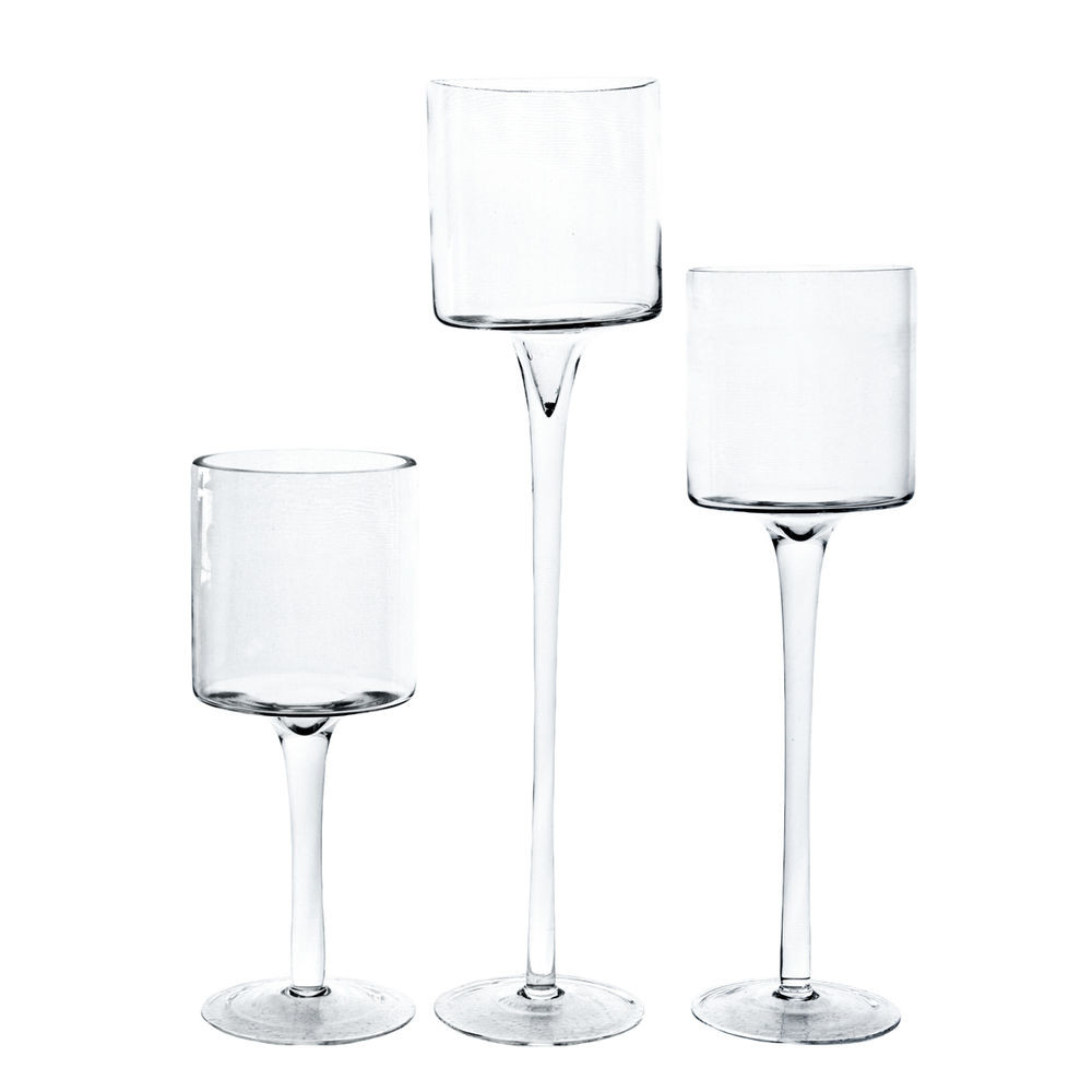 Kerzenhalter Glas
 Windlichterset Arosa 3er Set 30 40 50cm Glas Kerzenständer