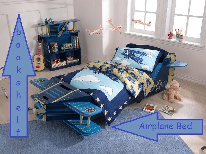 Kidkraft Bett
 KidKraft Airplane Toddler Bed & Bookshelf Kids toys Pilot