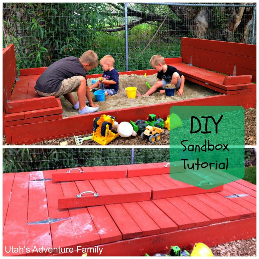 Kinderspielzeug Garten
 Sandkasten mit Bank DIY für den Garten