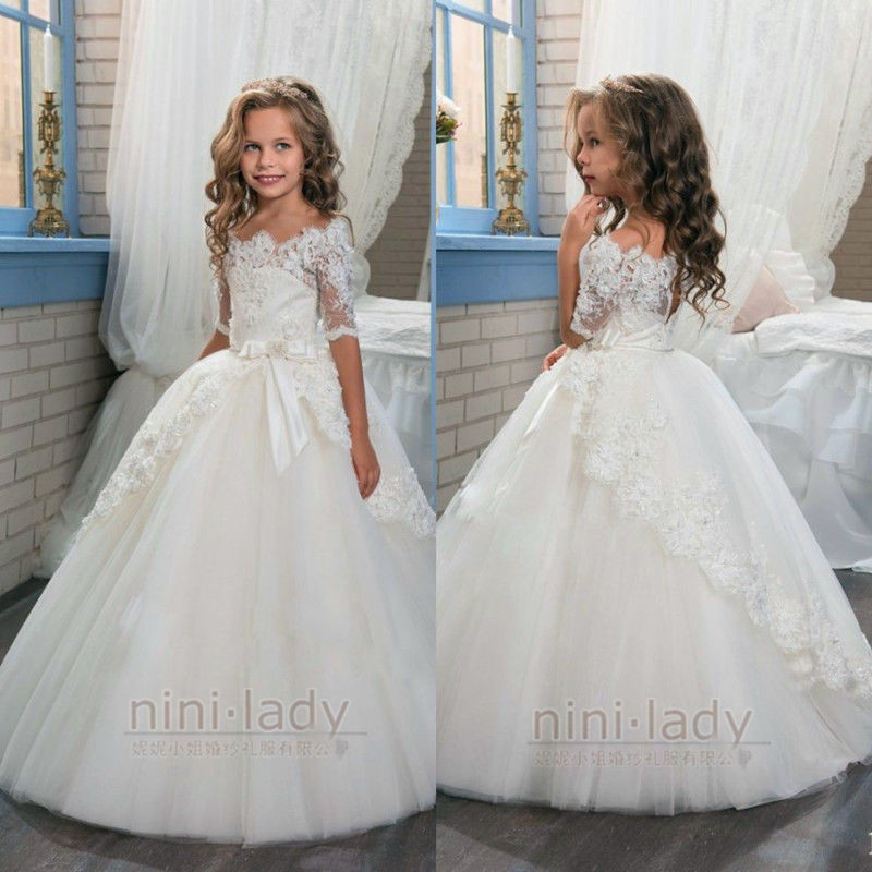 Kleider Für Hochzeit Kinder
 Neu Blumenmädchen Kleider Ballkleid Mädchen Kinder Kleid