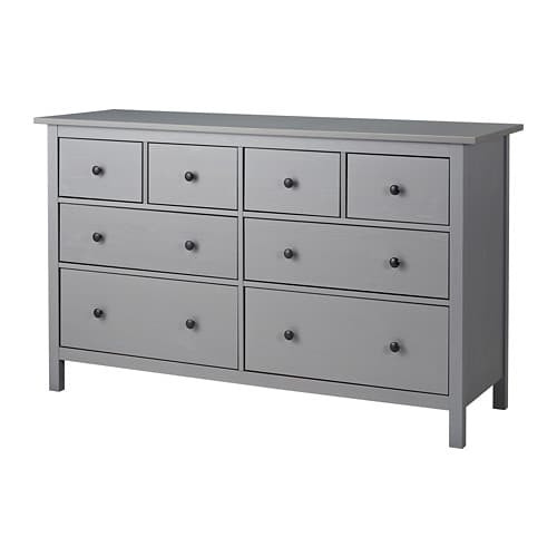 Kommode Ikea
 HEMNES Kommode mit 8 Schubladen grau lasiert IKEA