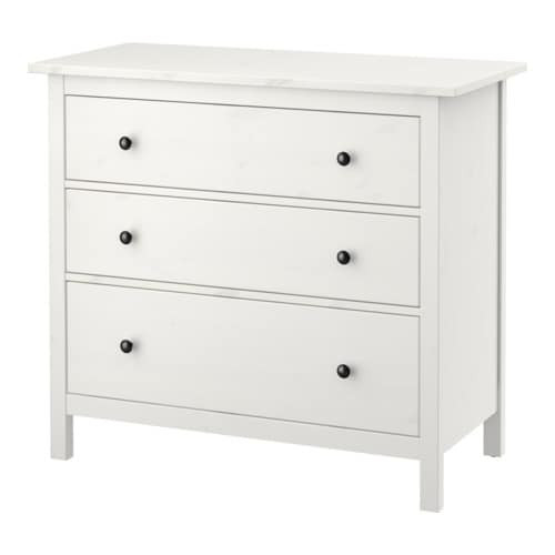 Kommode Weiß Ikea
 HEMNES Kommode mit 3 Schubladen weiß gebeizt IKEA