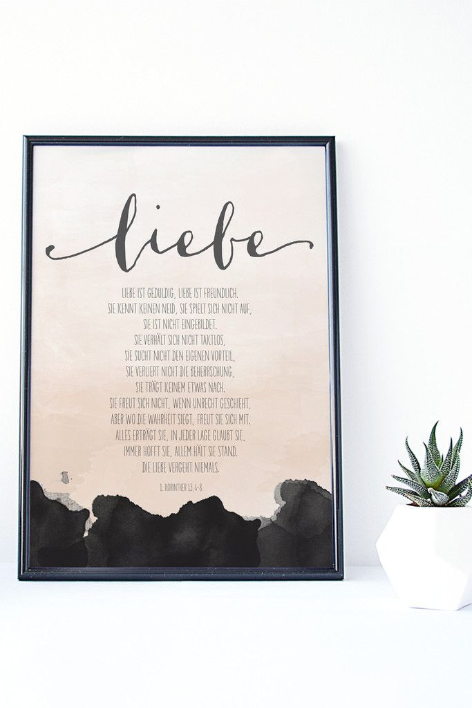 Korinther 13 Hochzeit
 Printable Liebe