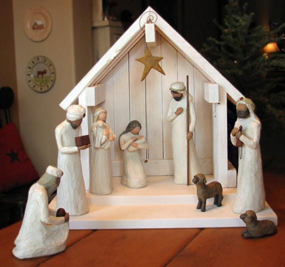 Krippe Diy
 Nativity Creche Stable for Willow Tree WITH PLATFORM