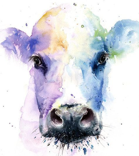 Kuh Geschenke
 COW PRINT cow artwork cow watercolor cow painting cow