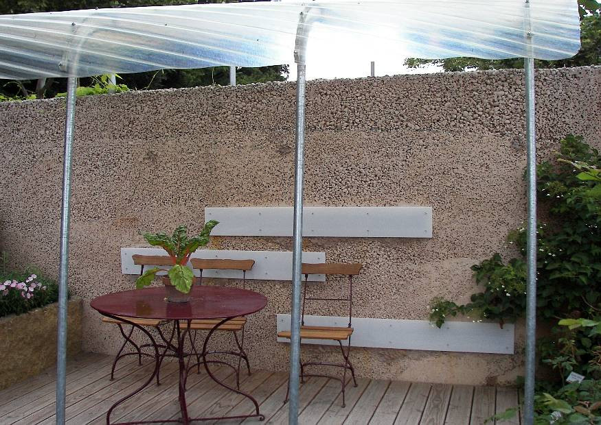 Lärmschutzwand Garten
 Lärmschutzwand Mediterraner Garten mit Terrasse Und