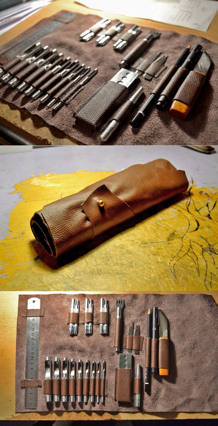 Leder Prägen Diy
 Leather Tool Roll Leatherworking Projects