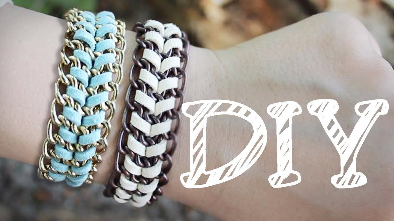 Lederarmband Diy
 DIY Fischgrät Armband aus 3 Ketten Lederarmband