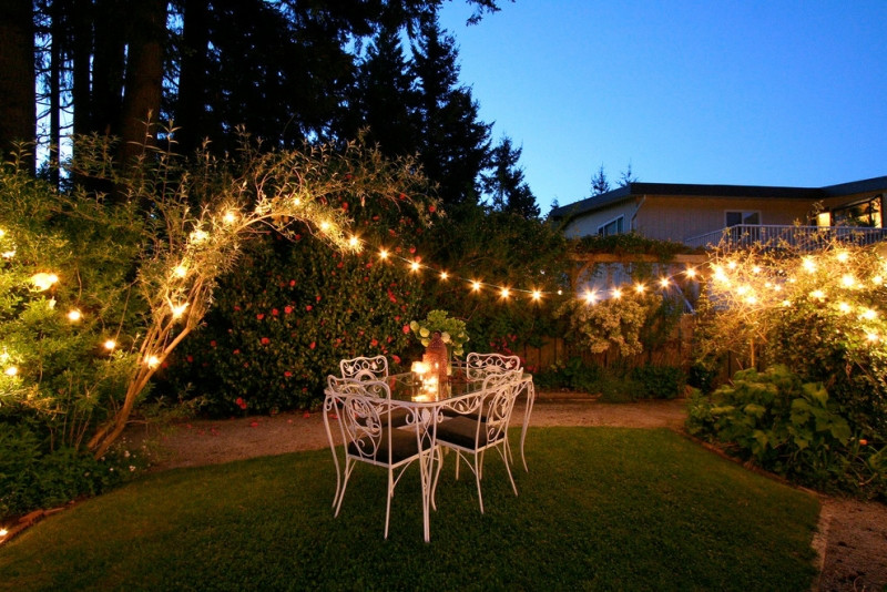 Lichterkette Garten
 50 Gartenbeleuchtung Ideen mit Party Lichterketten außen