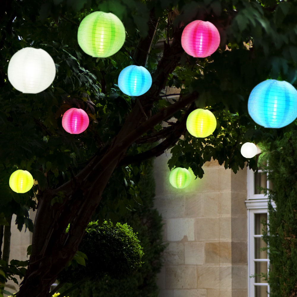 Lichterkette Garten
 LED Solar Hänge Lampen Lampion Lichterkette Garten