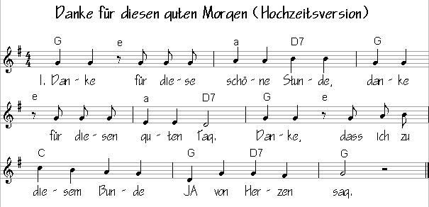 Lied Für Hochzeit
 Danke für sen guten Morgen – Hochzeitsversion [Lied