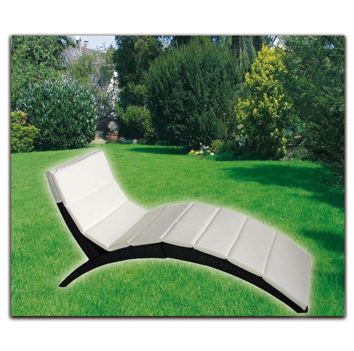 Liege Garten
 POLY RATTAN Lounge SONNENLIEGE Sofa Garnitur Gartenmöbel