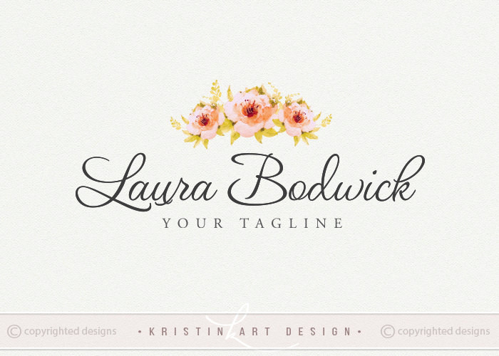 Logo Hochzeit
 Aquarell Rosen Logo Hochzeit Fotografie Logo Blumen Logo