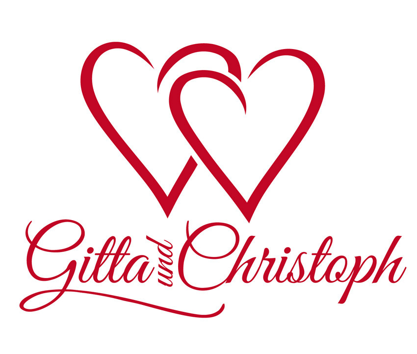 Logo Hochzeit
 Gitta & Christoph Hochzeitseinladungen mit Herz