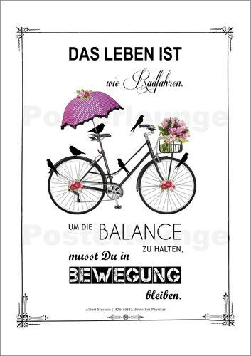 Lustige Geschenke Für Radfahrer
 Poster Leben ist wie Radfahren