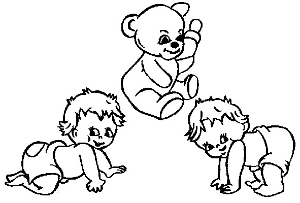 Malvorlagen Baby
 Babies Spielen Mit Teddy Ausmalbild & Malvorlage Baby