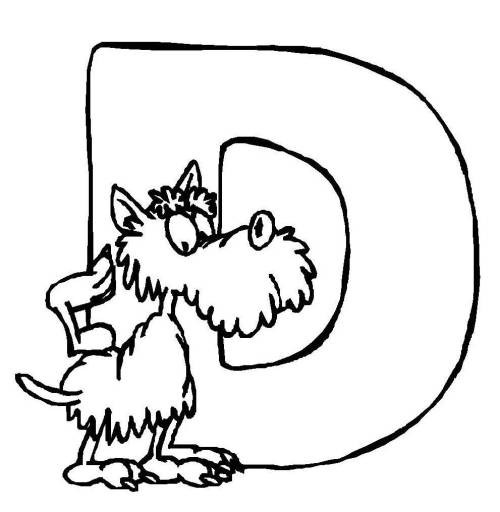 Malvorlagen Buchstaben
 Kostenlose Malvorlage Buchstaben lernen Tierschrift D zum