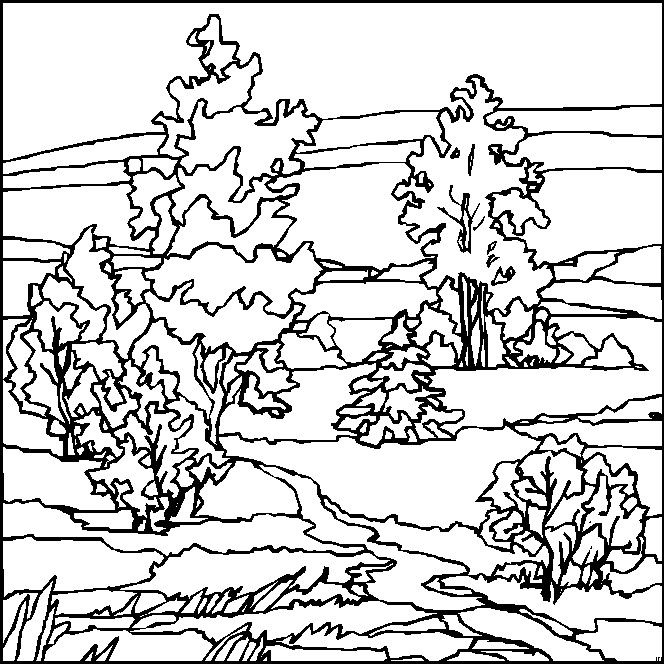 Malvorlagen Landschaft
 Baum In Einer Landschaft Ausmalbild & Malvorlage