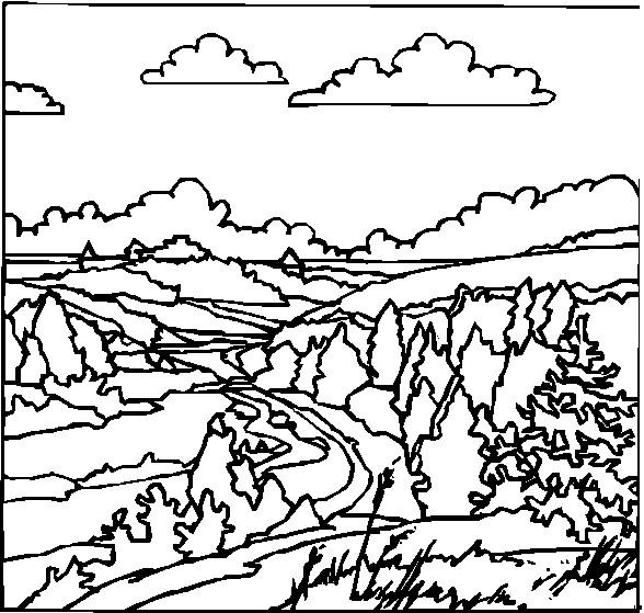 Malvorlagen Landschaften
 Wolkige Landschaft Ausmalbild & Malvorlage Landschaften