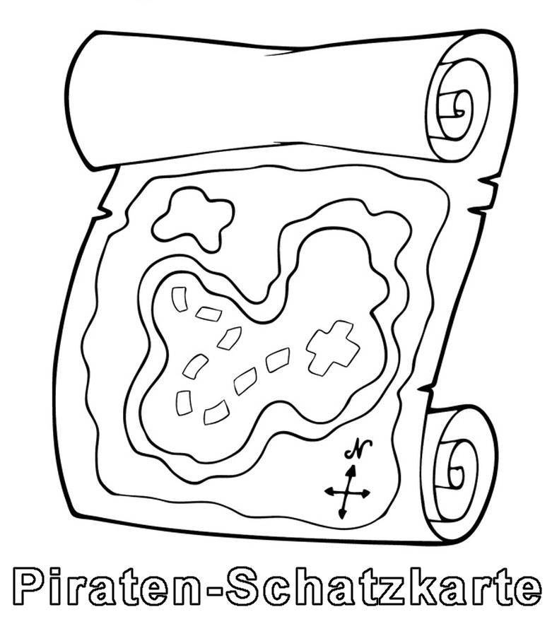 Malvorlagen Piraten
 Kostenlose Malvorlage Piraten Schatzkarte zum Ausmalen